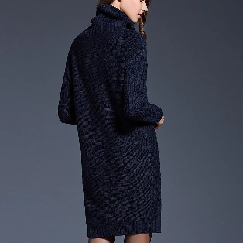 Plus Size Stylish Warm Women's Midi Sweater