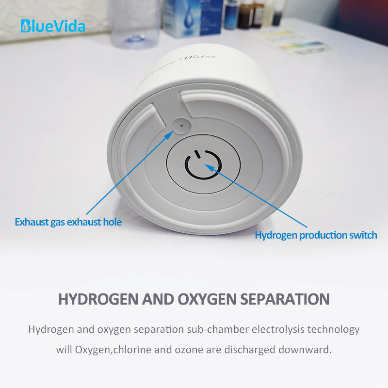 Powerful Antioxidant: SPE & Amp; PEM Hydrogen Water Generator - 380ML Glass Water Bottle