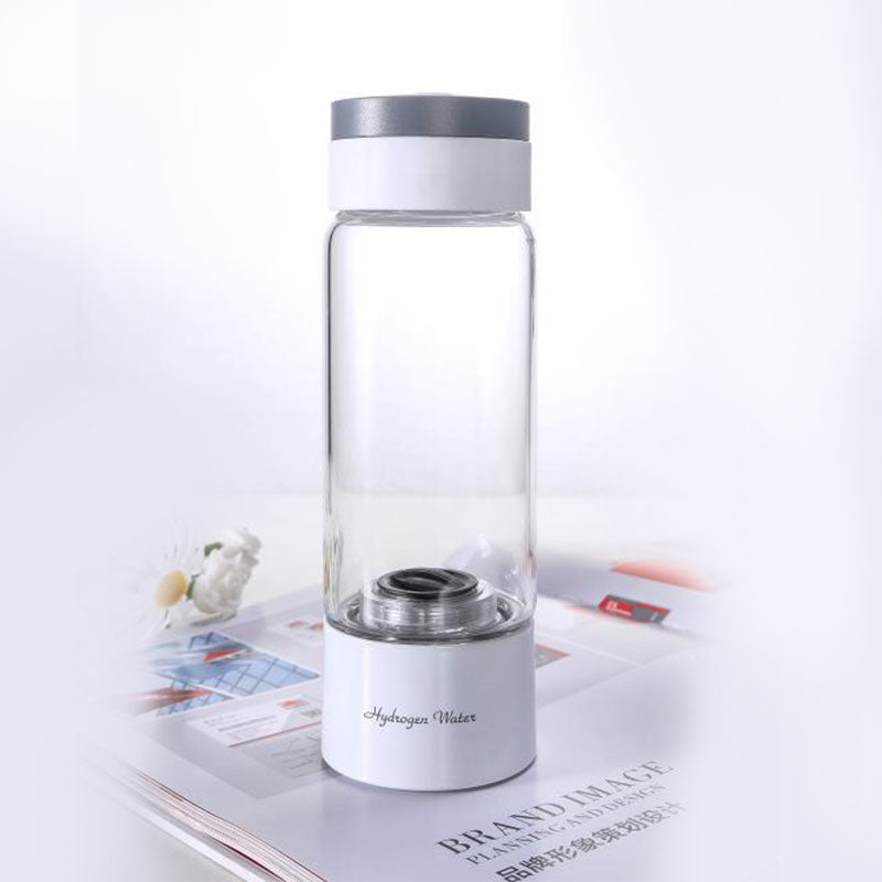 Powerful Antioxidant: SPE & Amp; PEM Hydrogen Water Generator - 380ML Glass Water Bottle