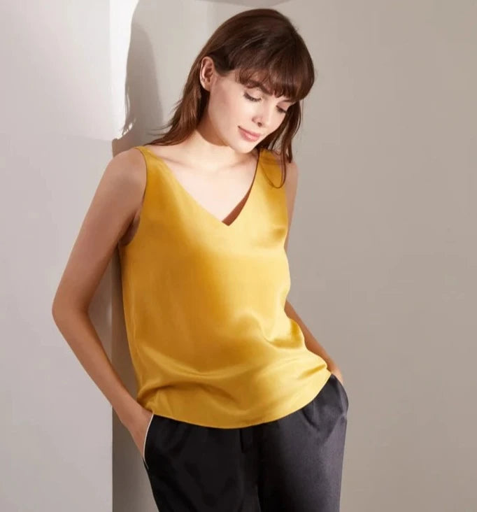 100% Silk Pure Mulberry Silk V Neck Camisole