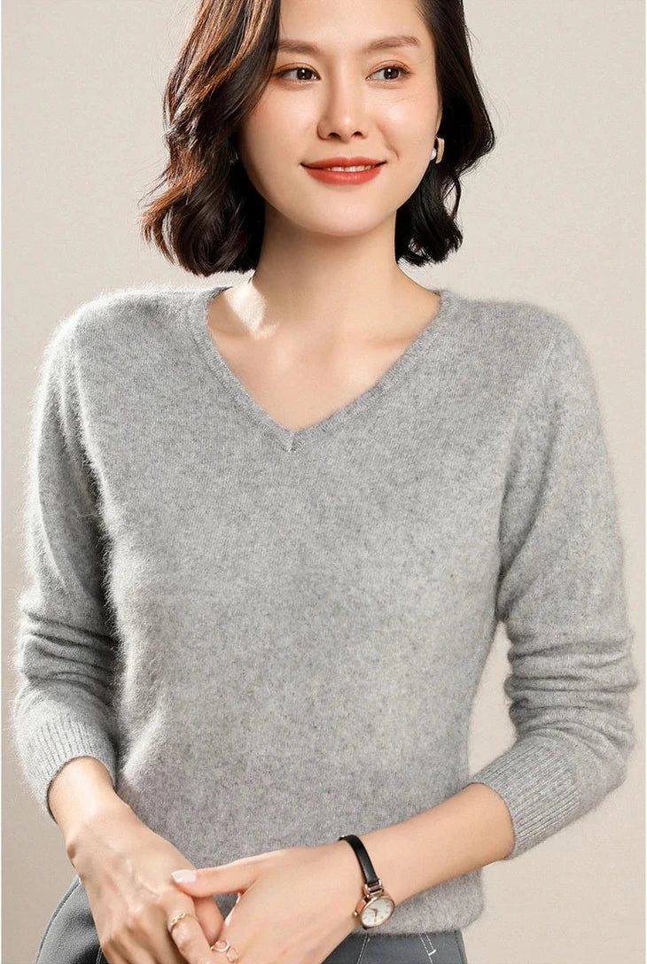100% Premium Mink Wool Knitted Warm Women Sweater