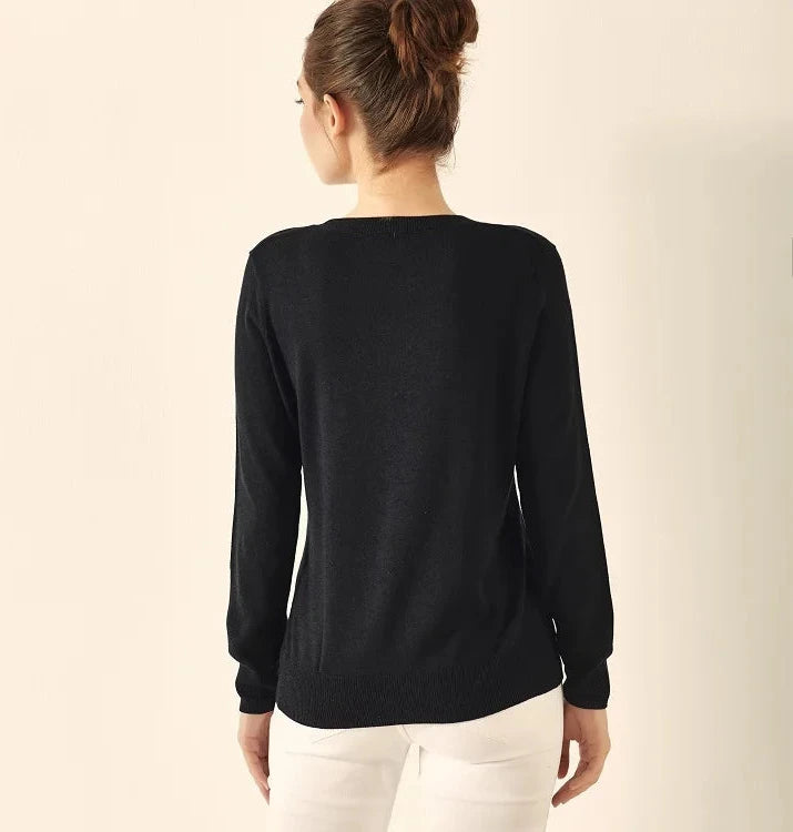 Pure Silk and Cashmere Blend Classic Women's Sweater