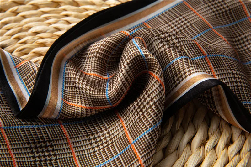 100% Premium Mulberry Silk Two-ayers Reversible Chic Scarves