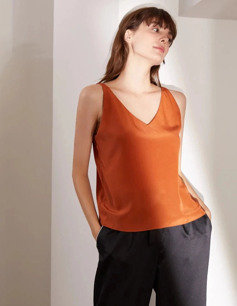 100% Silk Pure Mulberry Silk V Neck Camisole