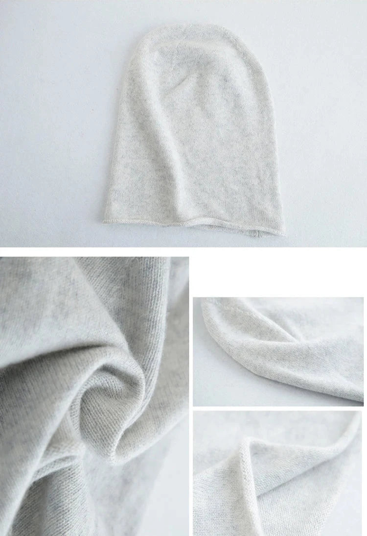 Cashmere and Wool Blend Warm Slouchy Beanie Hat