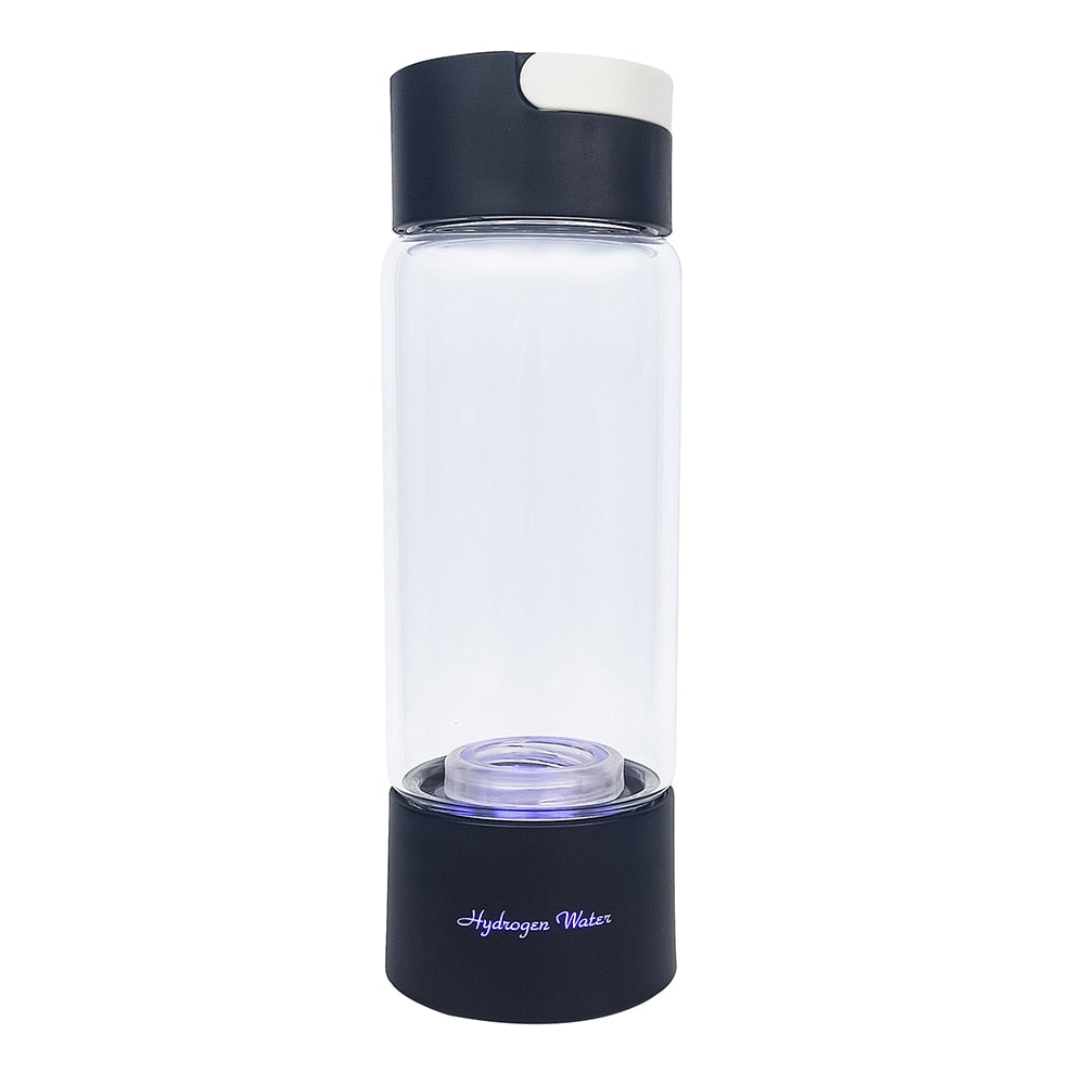 Powerful Antioxidant: SPE & Amp; PEM Hydrogen Water Generator - 380ML Glass Water Bottle