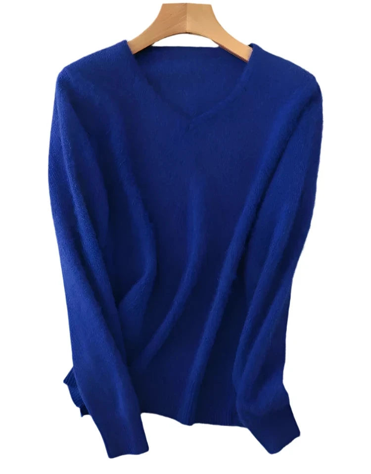 100% Premium Mink Wool Knitted Warm Women Sweater