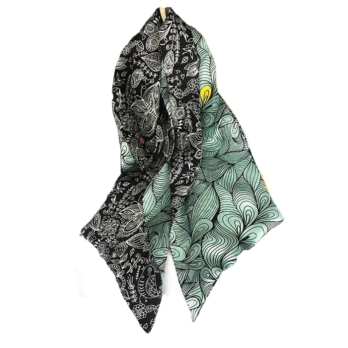 100% Premium Mulberry Silk Two-ayers Reversible Chic Scarves