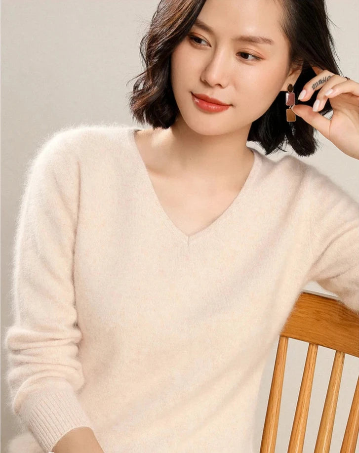 100% Premium Mink Wool Knitted Warm Women Sweater