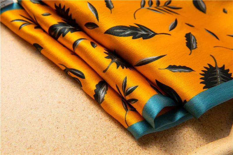 100% Premium Mulberry Silk Two-ayers Reversible Chic Scarves