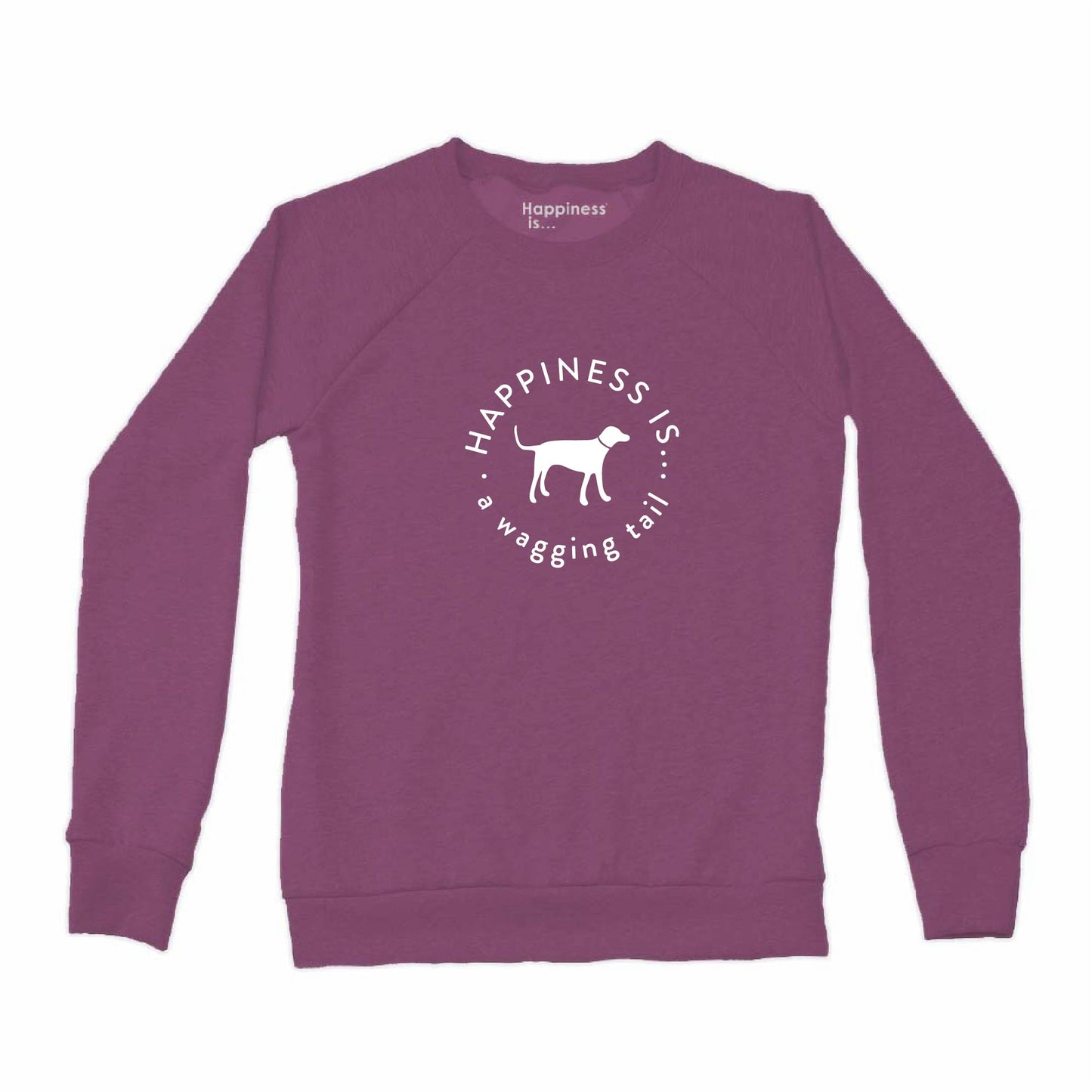Women's Wagging Tail Crew Sweatshirt, Plum-0