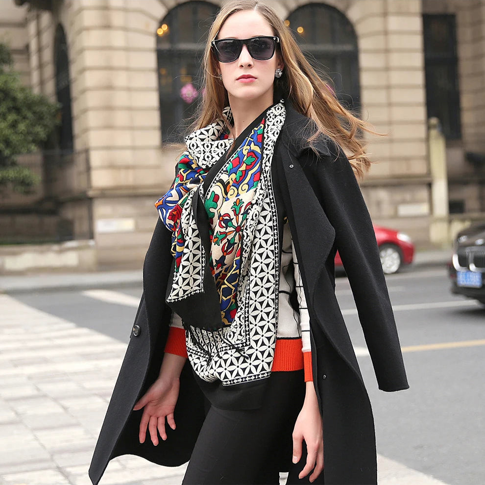 100% Fine Merino Wool Elegant Attractive Soft Warm Women Shawl/Scarf