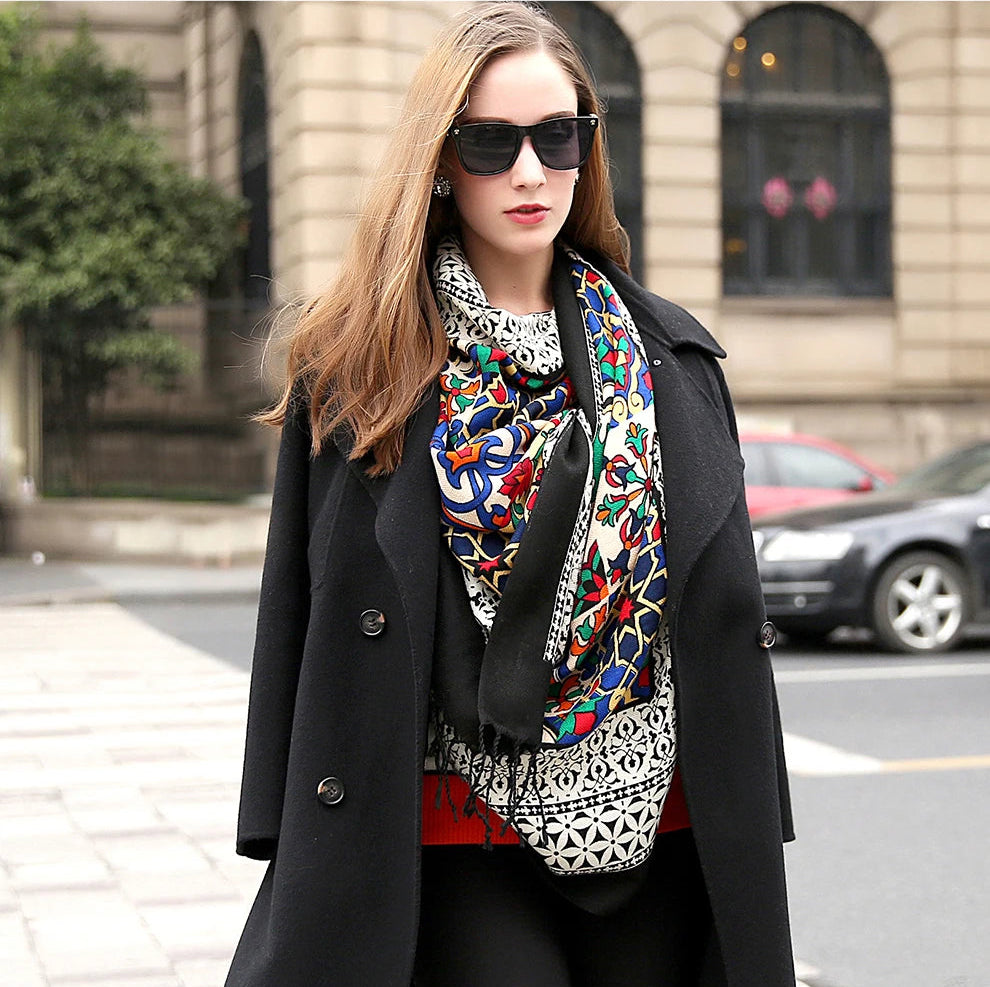 100% Fine Merino Wool Elegant Attractive Soft Warm Women Shawl/Scarf