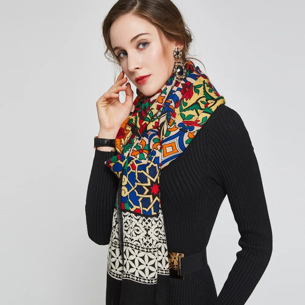 100% Fine Merino Wool Elegant Attractive Soft Warm Women Shawl/Scarf