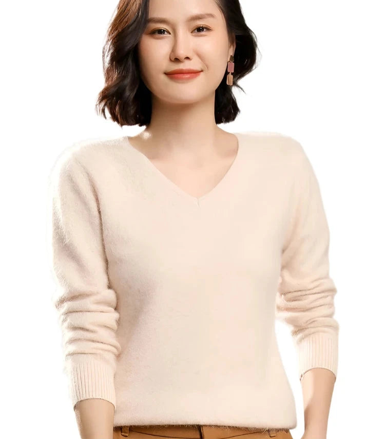 100% Premium Mink Wool Knitted Warm Women Sweater