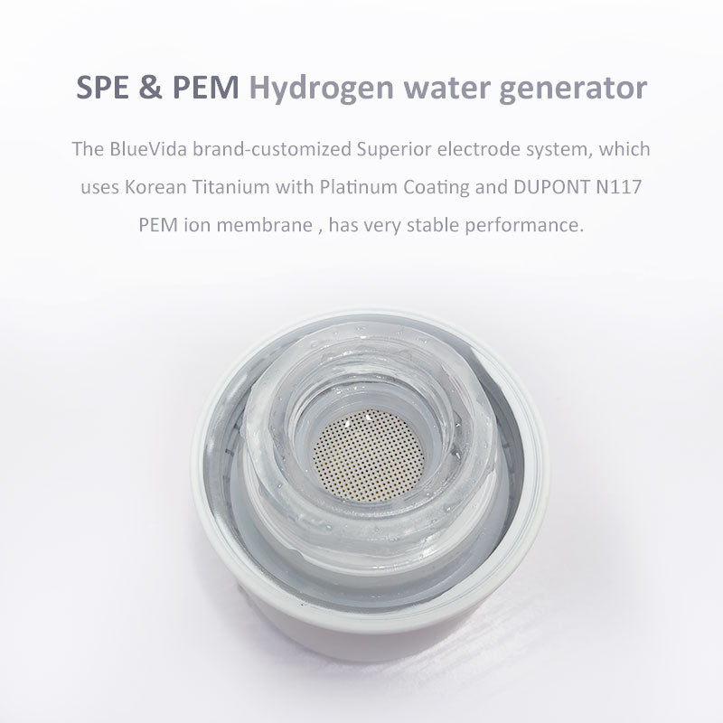 Powerful Antioxidant: SPE & Amp; PEM Hydrogen Water Generator - 380ML Glass Water Bottle