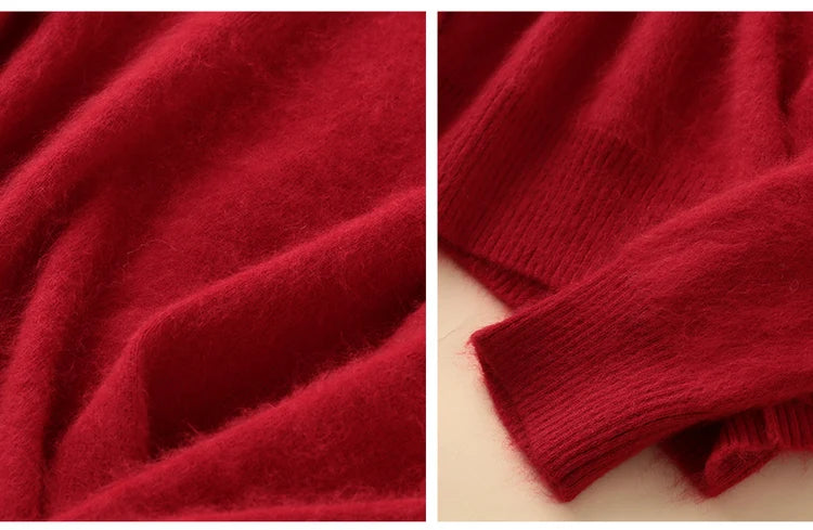 100% Premium Mink Wool Knitted Warm Women Sweater