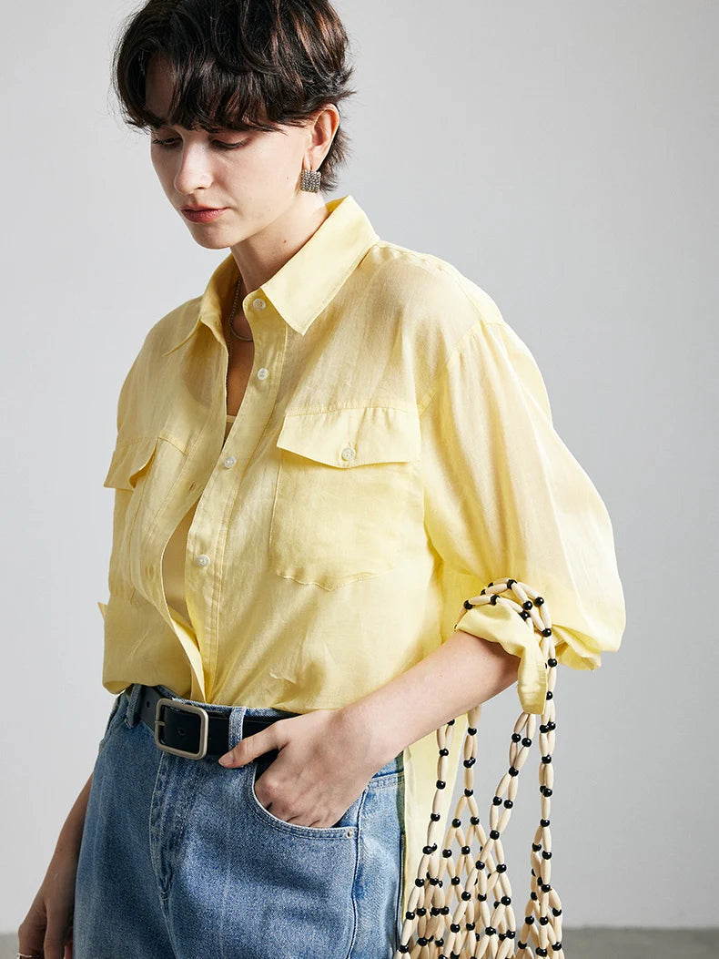 100% Premium Ramie Women's Loose Shirt
