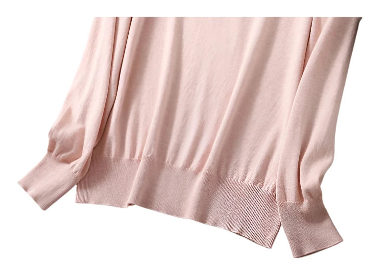 Pure Silk and Cashmere Blend Classic Women's Sweater