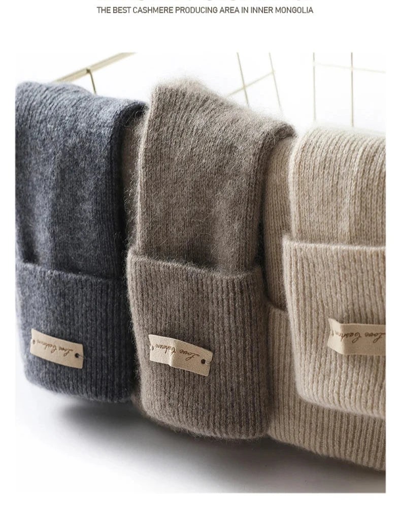 100% Pure Cashmere Luxurious Non-Slip Lounge Socks For Women