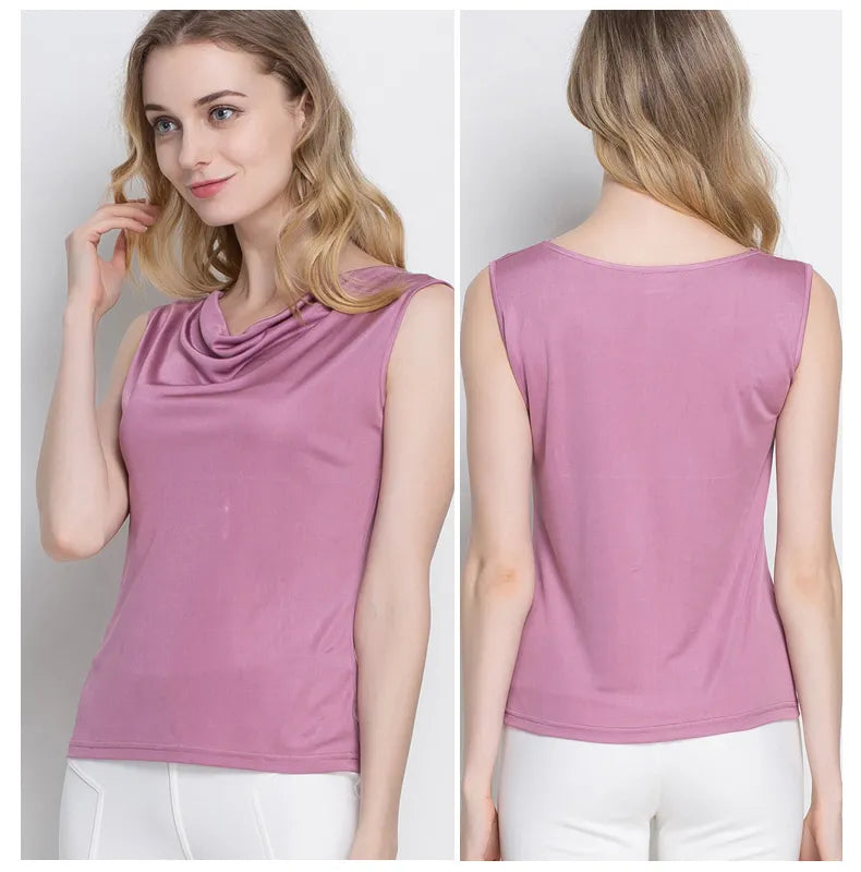 Pure Mulberry Silk Cowl Neckline Top