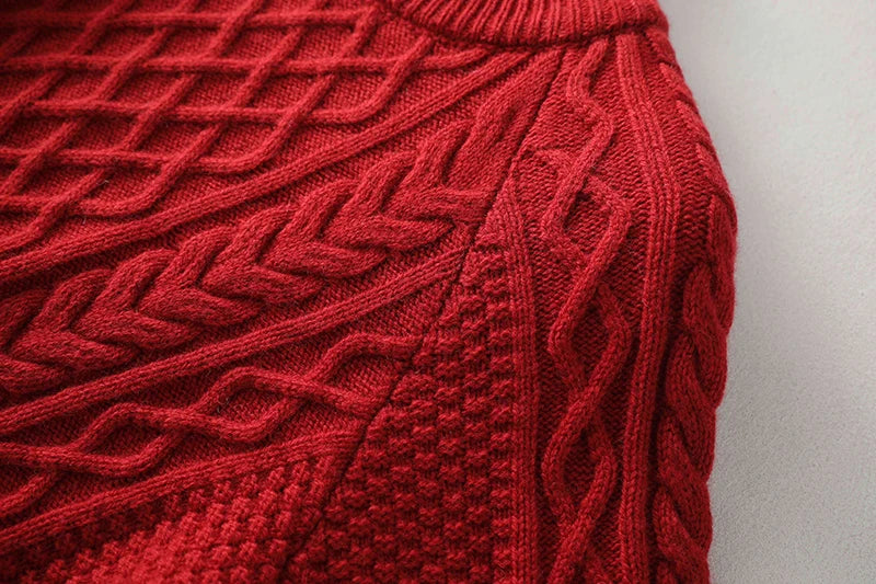 100% Premium Australian Merino Wool Diamond Knit Crew Neck Sweater