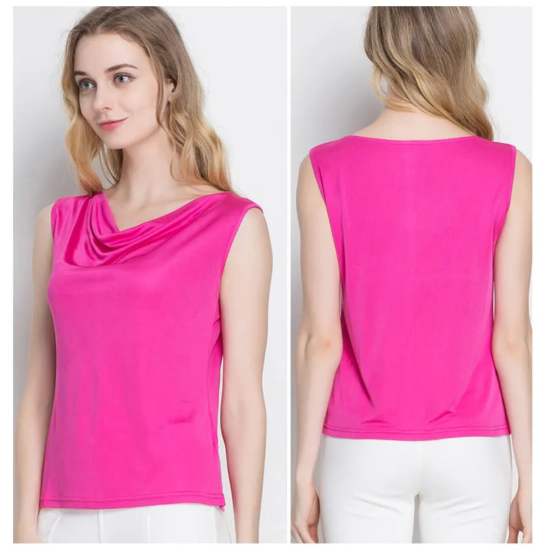 Pure Mulberry Silk Cowl Neckline Top