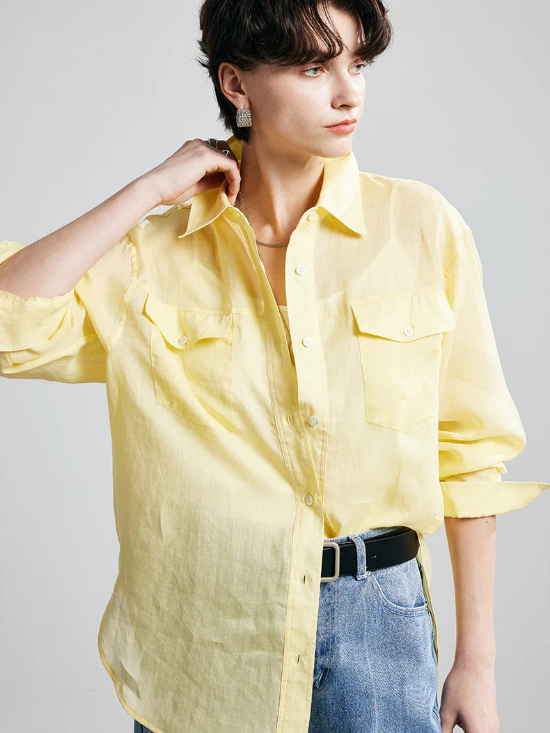 100% Premium Ramie Women's Loose Shirt