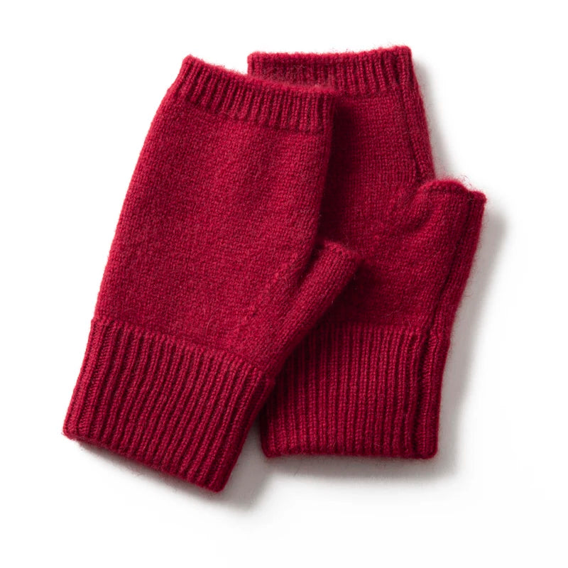 100% Premium Goat Cashmere Handmade Fingerless Gloves