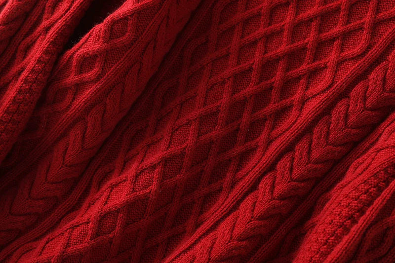 100% Premium Australian Merino Wool Diamond Knit Crew Neck Sweater