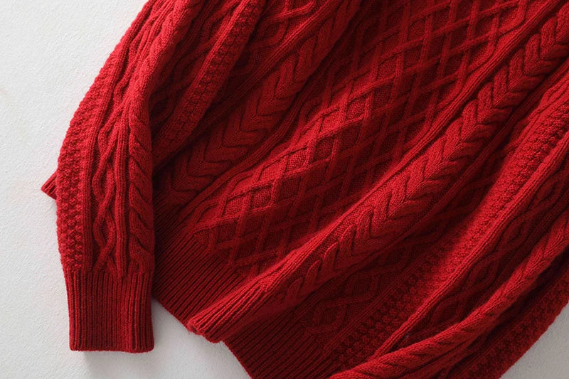 100% Premium Australian Merino Wool Diamond Knit Crew Neck Sweater