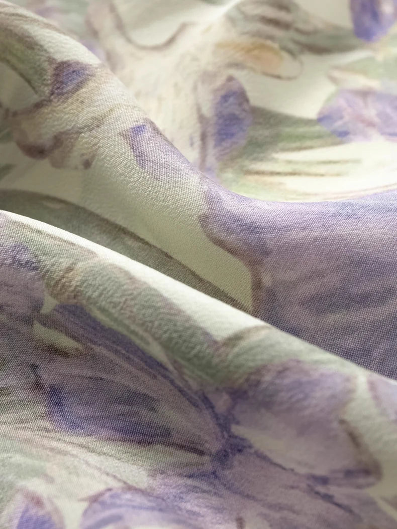 100% Premium Mulberry Silk Charming Flowers Shirt