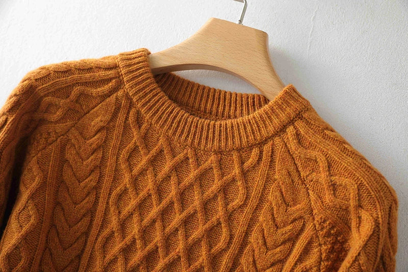 100% Premium Australian Merino Wool Diamond Knit Crew Neck Sweater