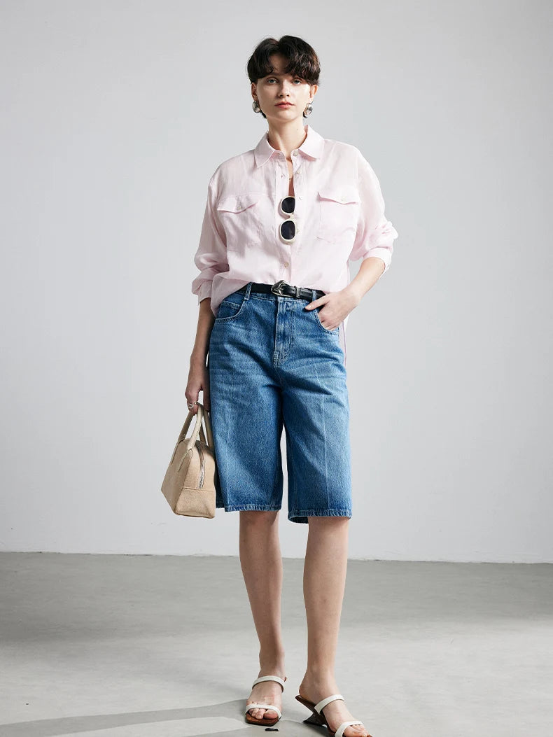 100% Premium Ramie Women's Loose Shirt