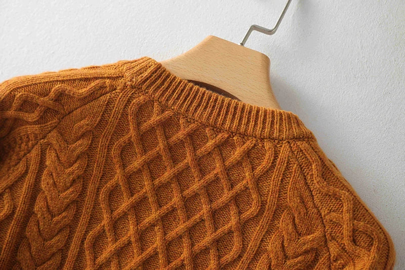 100% Premium Australian Merino Wool Diamond Knit Crew Neck Sweater