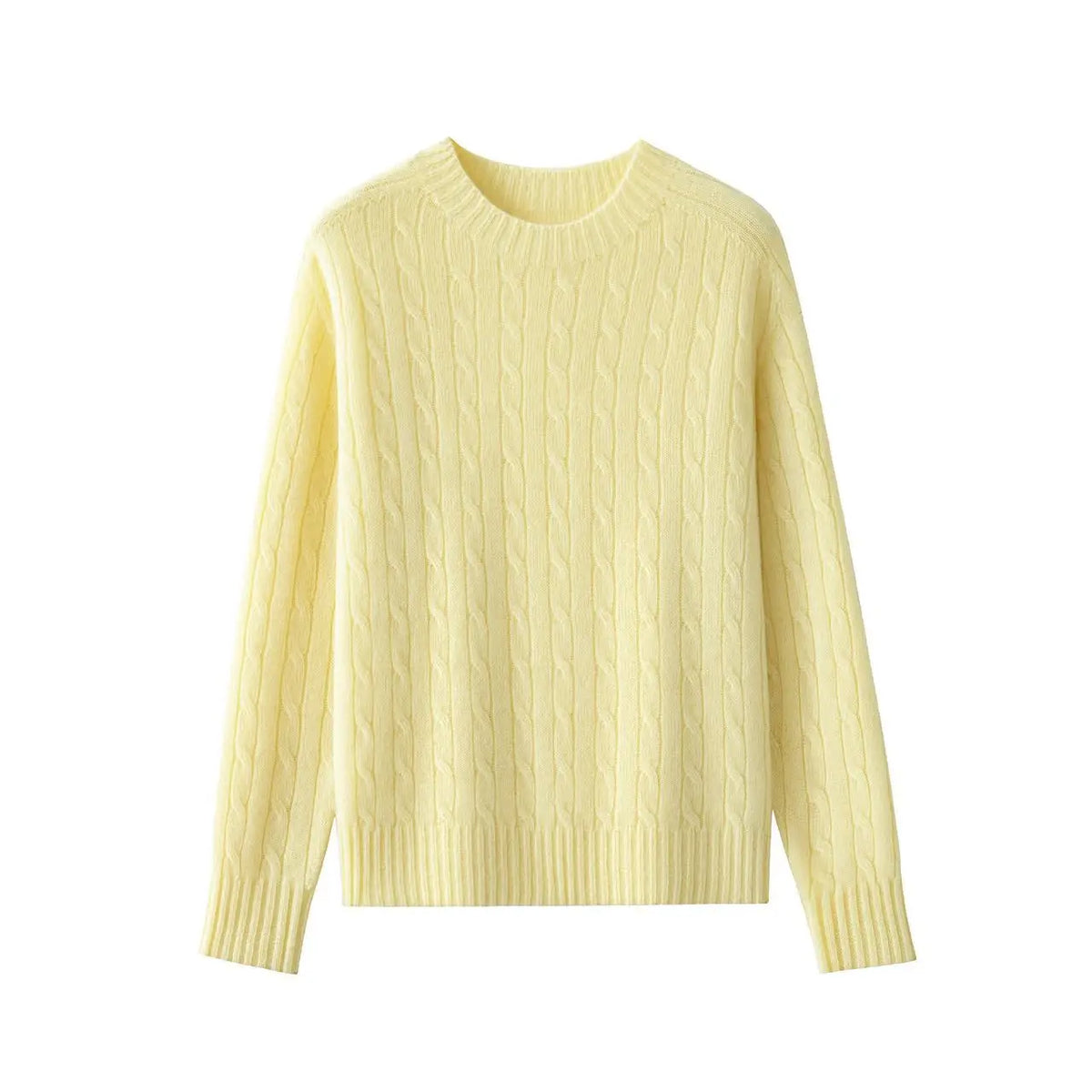 A wool-cashmere light yellow sweater