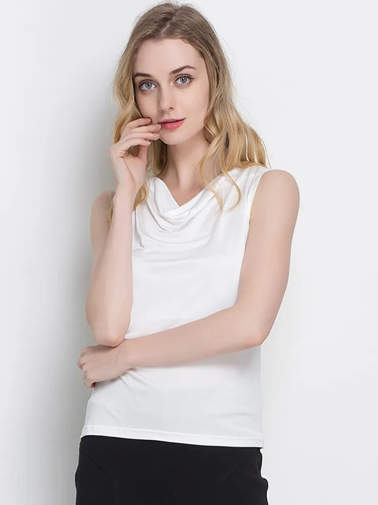Pure Mulberry Silk Cowl Neckline Top