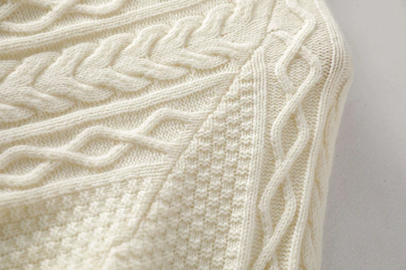 100% Premium Australian Merino Wool Diamond Knit Crew Neck Sweater