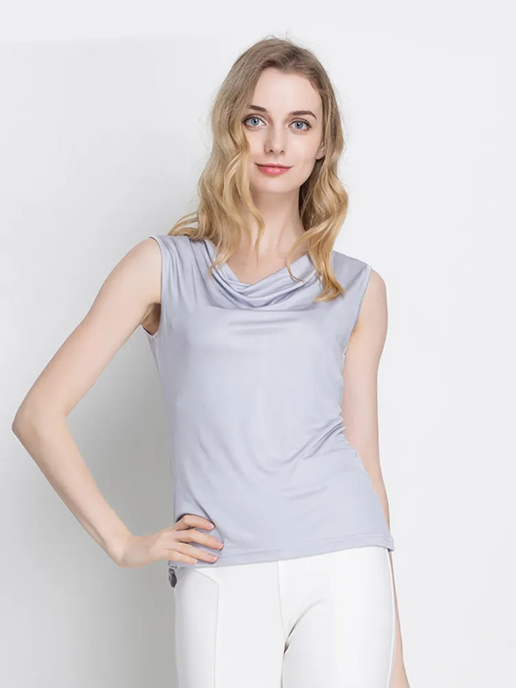 Pure Mulberry Silk Cowl Neckline Top