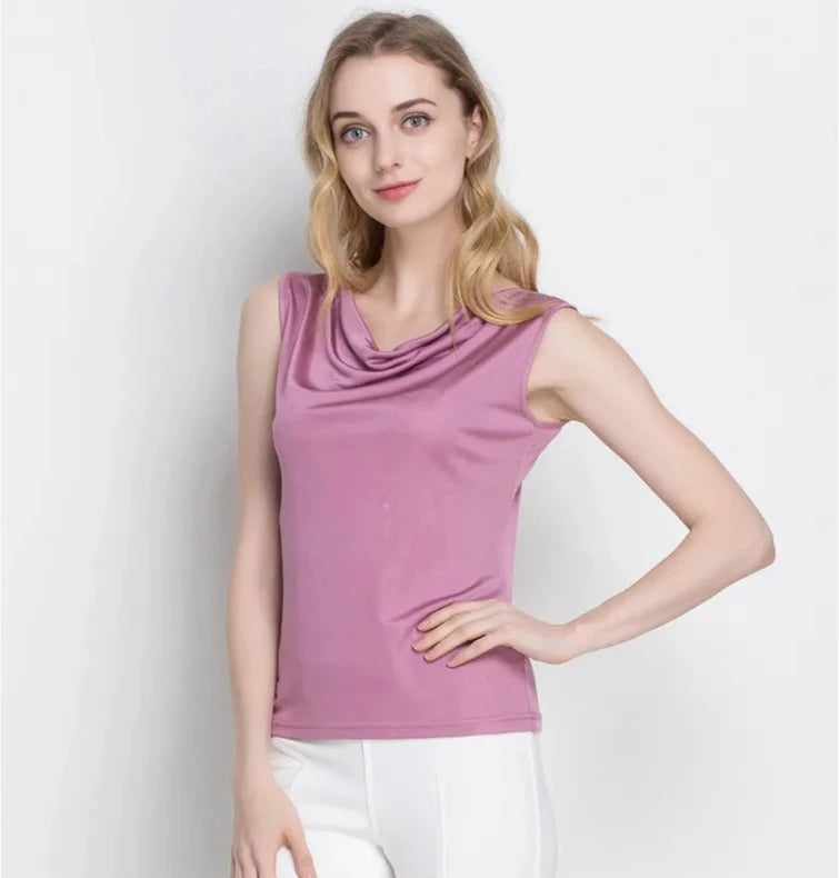 Pure Mulberry Silk Cowl Neckline Top