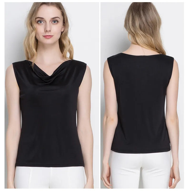 Pure Mulberry Silk Cowl Neckline Top
