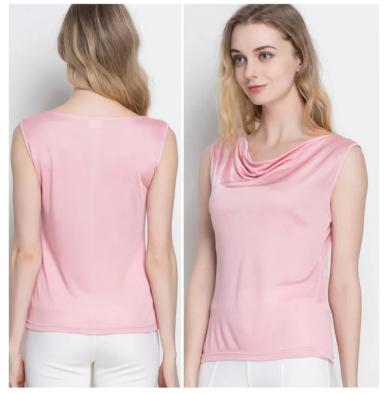 Pure Mulberry Silk Cowl Neckline Top