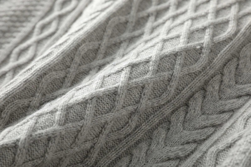 100% Premium Australian Merino Wool Diamond Knit Crew Neck Sweater