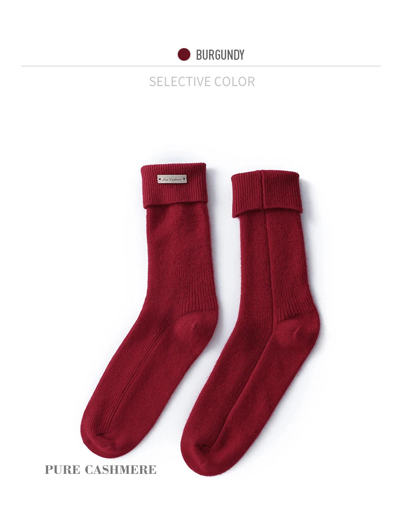 100% Pure Cashmere Luxurious Non-Slip Lounge Socks For Women