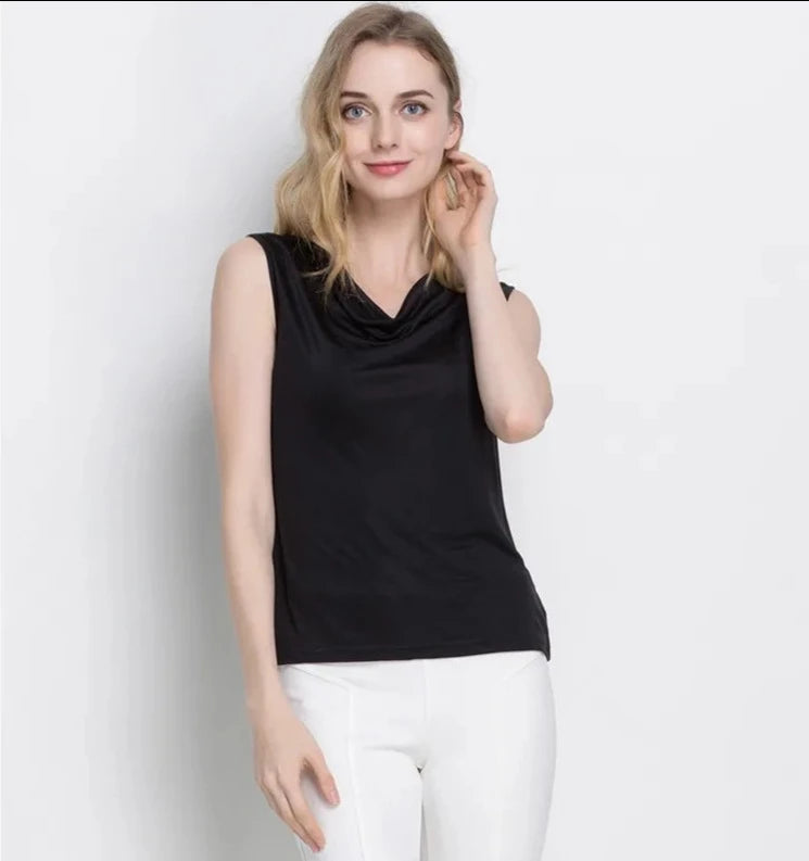 Pure Mulberry Silk Cowl Neckline Top