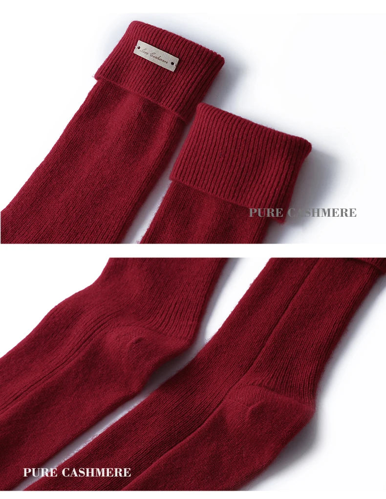 100% Pure Cashmere Luxurious Non-Slip Lounge Socks For Women