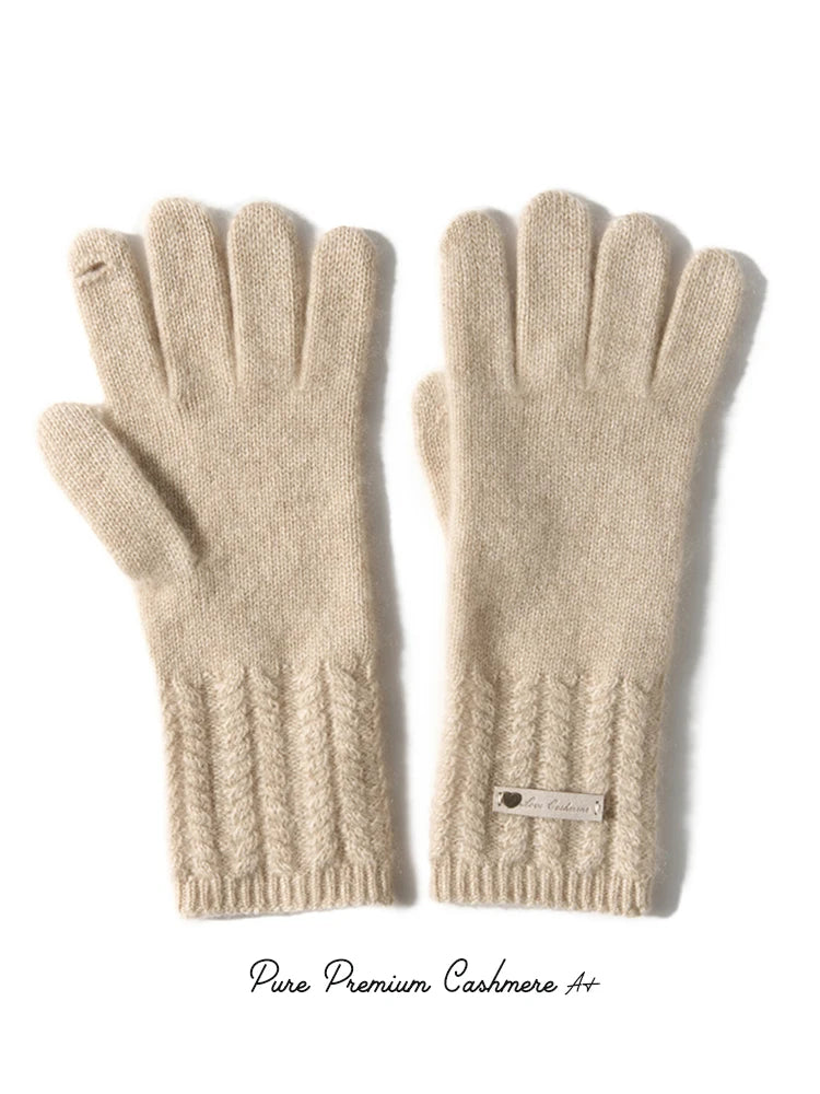 100% Premium Cashmere Classic Touchscreen Gloves