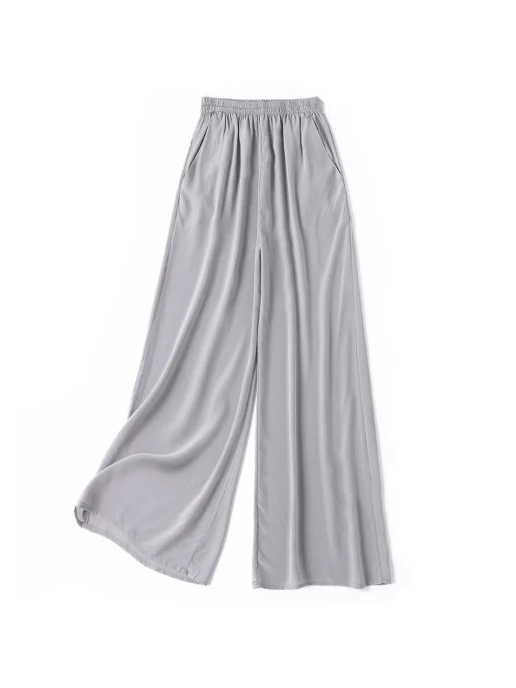 100% Mulberry Silk Wide Leg Women's Pants