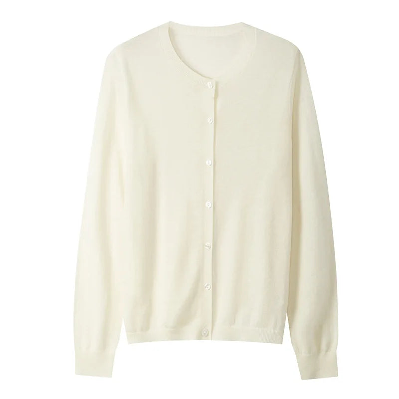 100% Premium Sheep Wool Lightweight Cardigan For Women