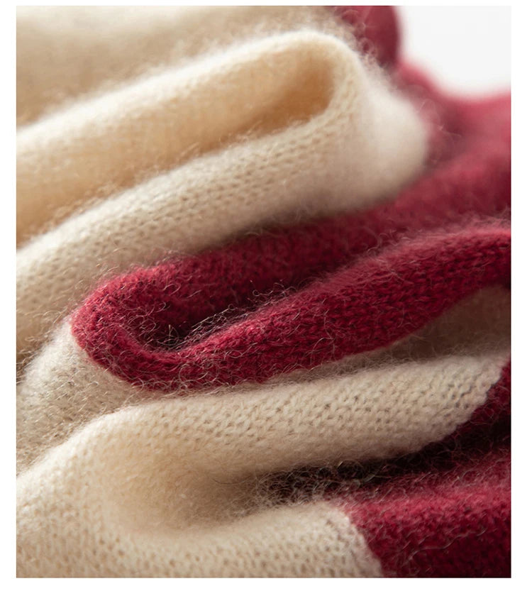 100% Pure Cashmere Knitted Tow-Tone Shawl/Scarf